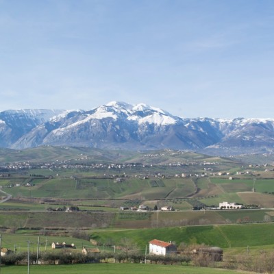 View of the Maiella mountains from the house